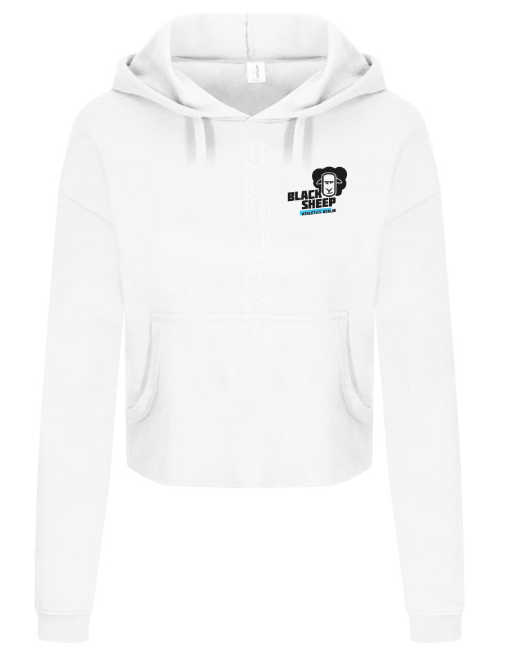 Black Sheep Athletics Berlin Womens Cropped Hoodie - Athlete mehrfarbig auf arctic white