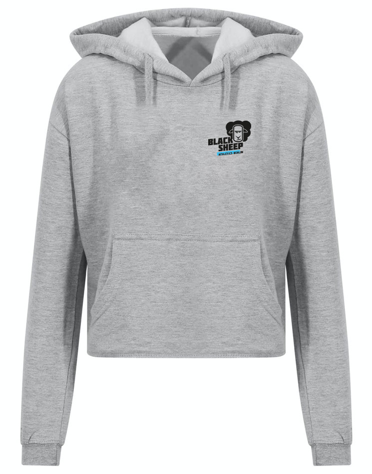 Black Sheep Athletics Berlin Womens Cropped Hoodie mehrfarbig auf heather grey