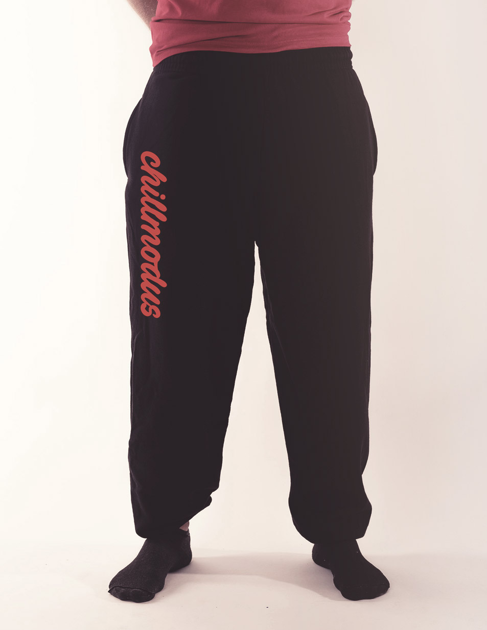 Family Pack - Premium Herren-Jogginghose Chillmodus (2+1 = 3 Hosen) rot auf schwarz