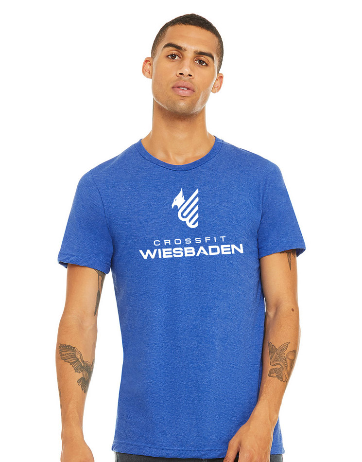 Unisex Triblend Crew Neck T-Shirt blau