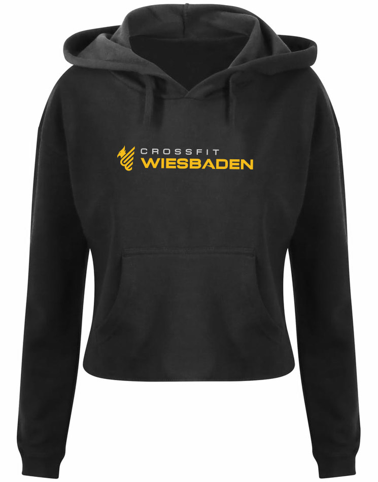 Womens Cropped Hoodie  schwarz