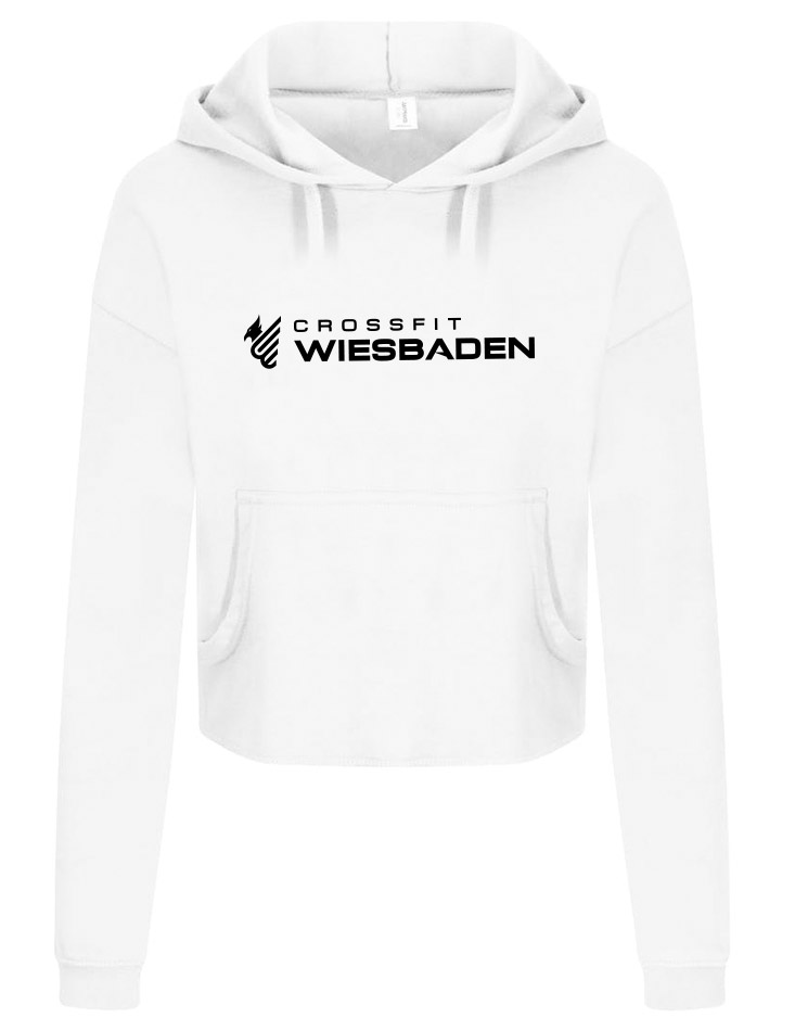 Womens Cropped Hoodie  schwarz auf white