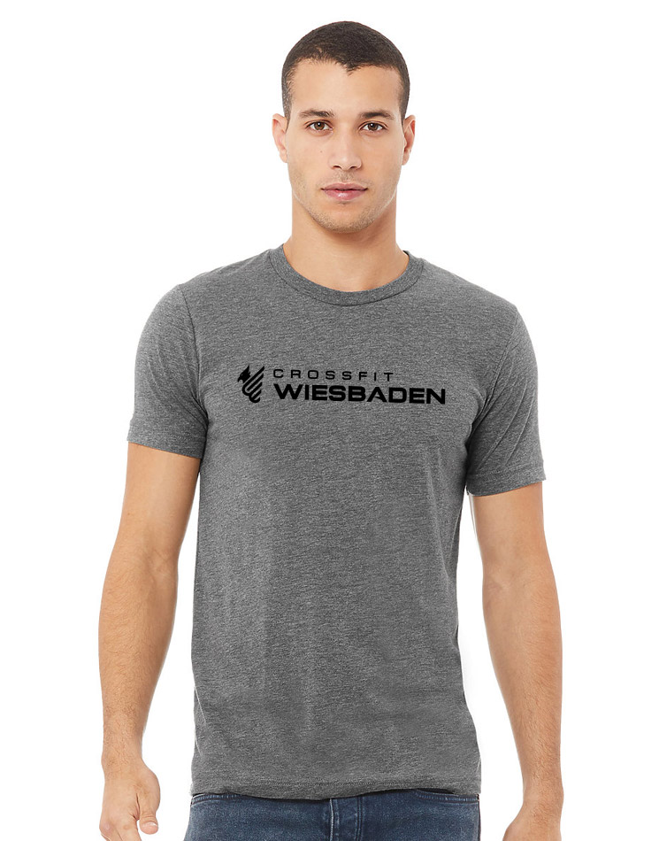 Unisex Triblend Crew Neck T-Shirt LV schwarz auf grey triblend