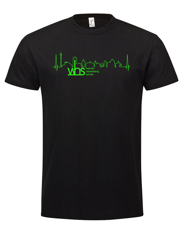 WHS Unisex T-Shirt neongrün auf schwarz