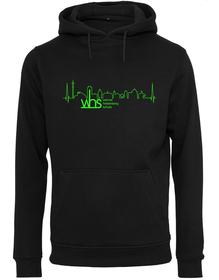 WHS Heavy Hoodie neongrn auf schwarz