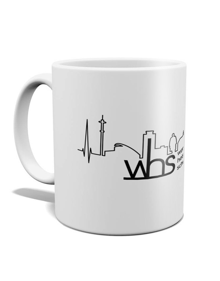 WHS Tasse schwarz auf wei