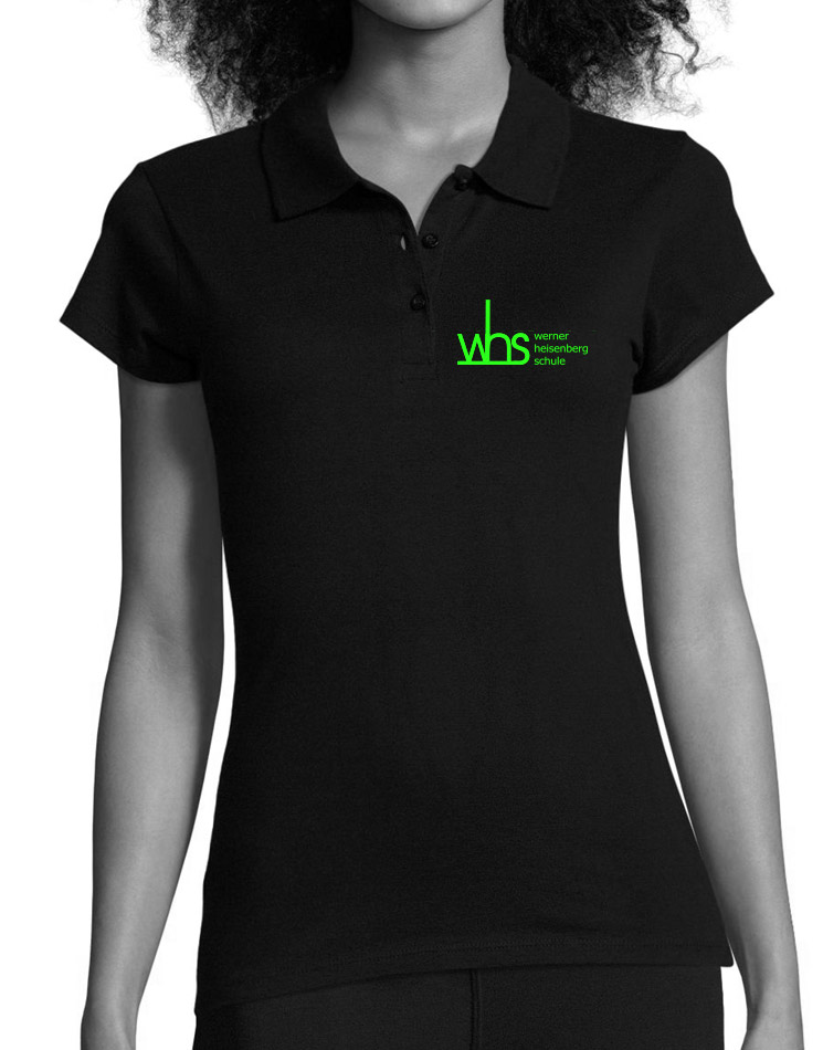 WHS Ladies Polo neongrün auf schwarz