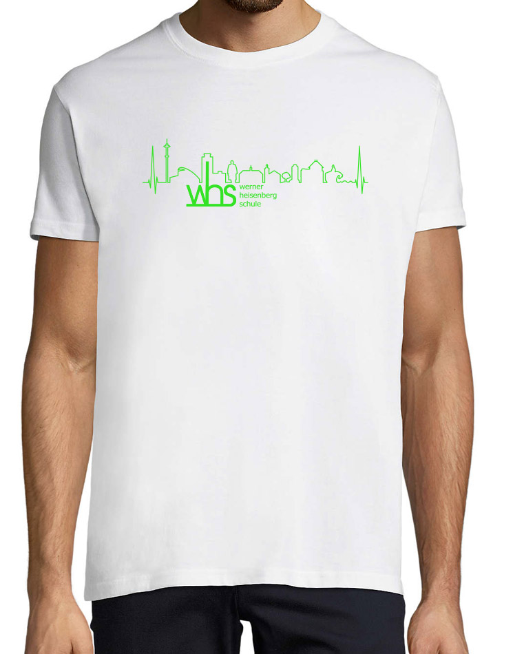 WHS Unisex T-Shirt neongrün auf weiss