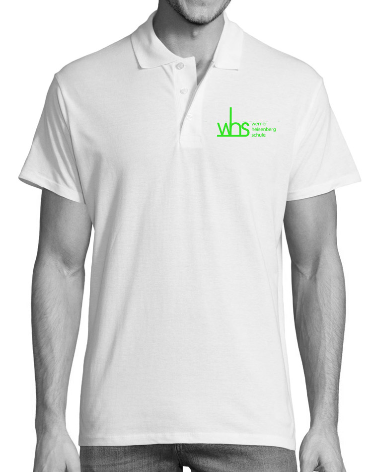 WHS Unisex Polo neongrn auf weiss