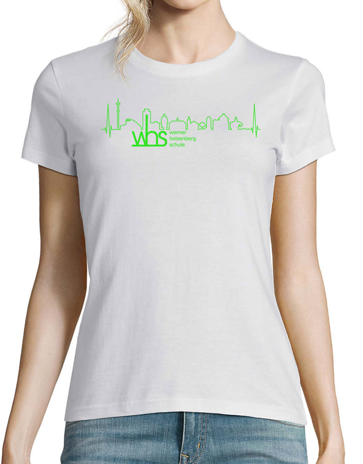 WHS Girly T-Shirt neongrün auf weiss