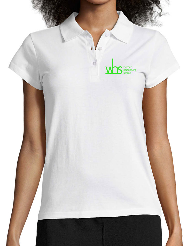 WHS Ladies Polo neongrn auf weiss