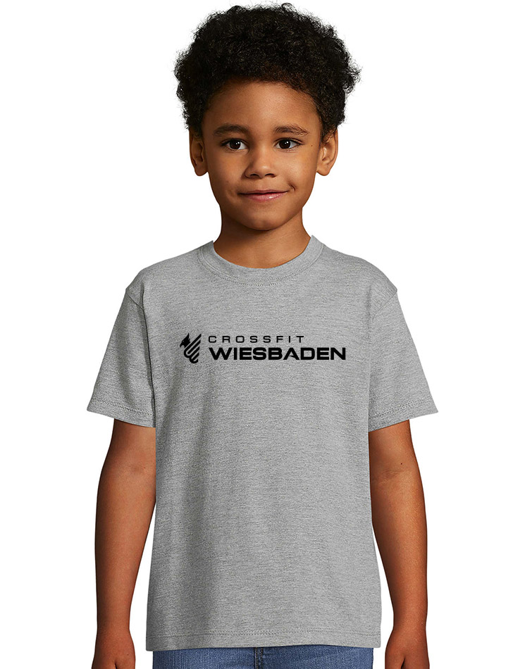 Kids T-Shirt LV schwarz auf grey melange