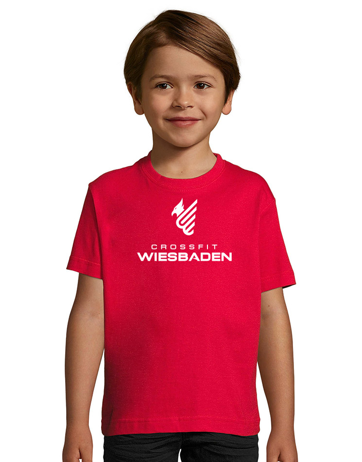Kids T-Shirt weiss auf rot