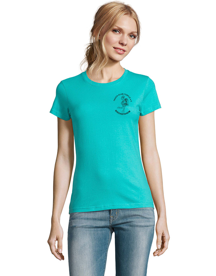 Tauchclub Turtle Damen T-Shirt blau