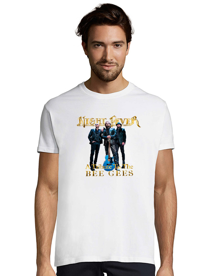 Night Fever Rundhals T-Shirt weiss