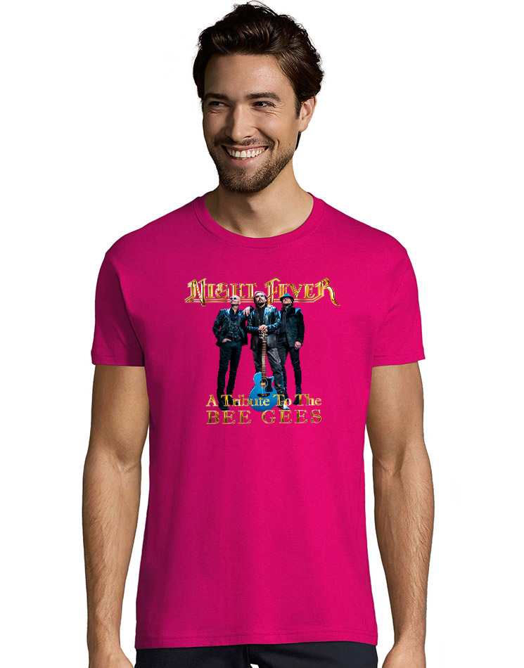 Night Fever Rundhals T-Shirt rosa