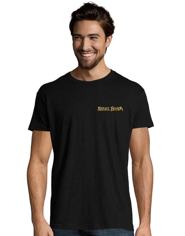 Night Fever Rundhals T-Shirt schwarz