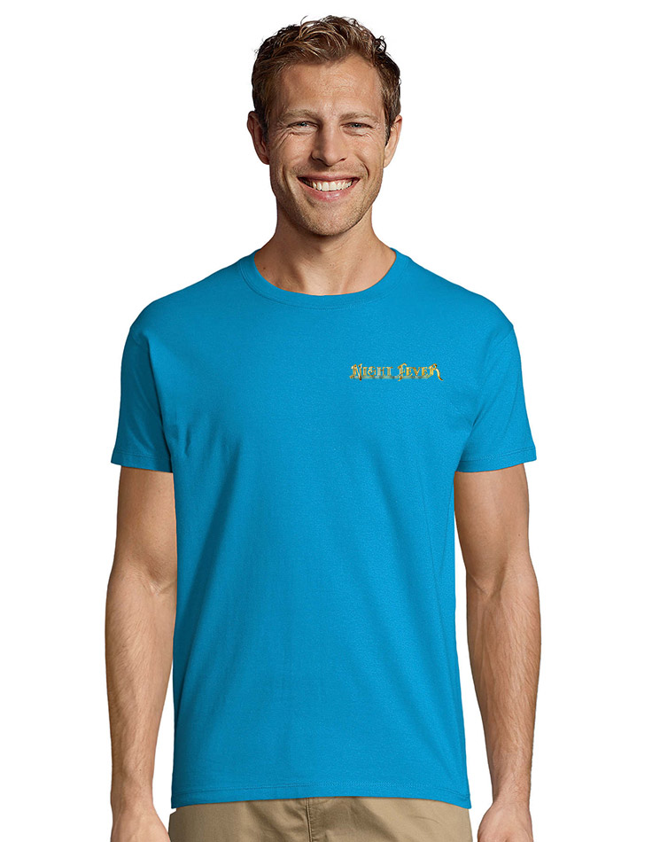 Night Fever Rundhals T-Shirt aqua