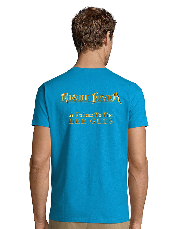 Night Fever Rundhals T-Shirt aqua