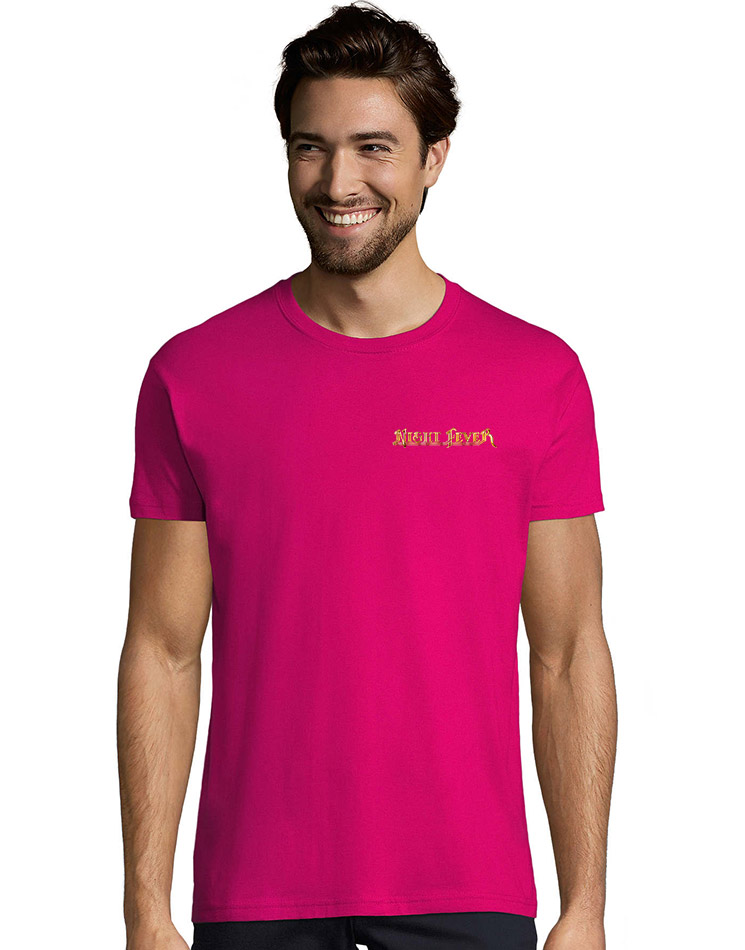 Night Fever Rundhals T-Shirt fuchsia