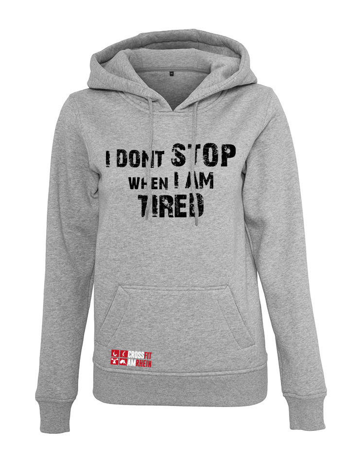 Ladies Heavy Hoody - I dont Stop mehrfarbig auf heather grey