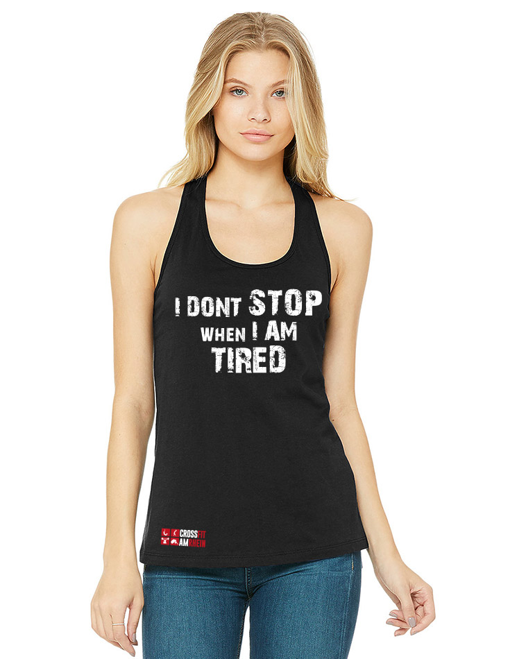 Womens Jersey Racerback Tank - I dont stop schwarz