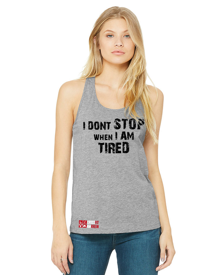 Womens Jersey Racerback Tank - I dont stop grau