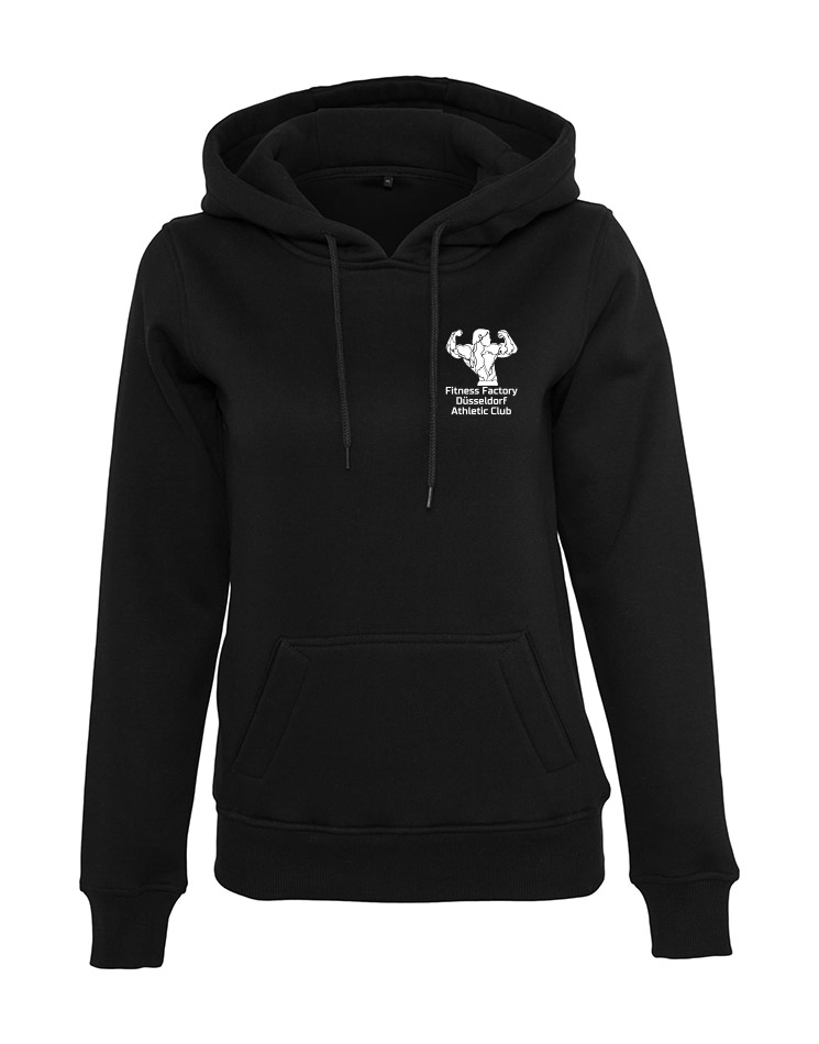 Ladies Heavy Hoody - Herkules weiss auf schwarz