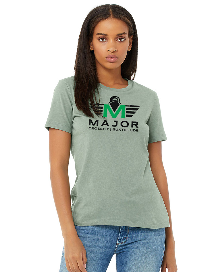 CrossFit Major Girly Relaxed CVC Short Sleeve Tee mehrfarbig auf heather sage