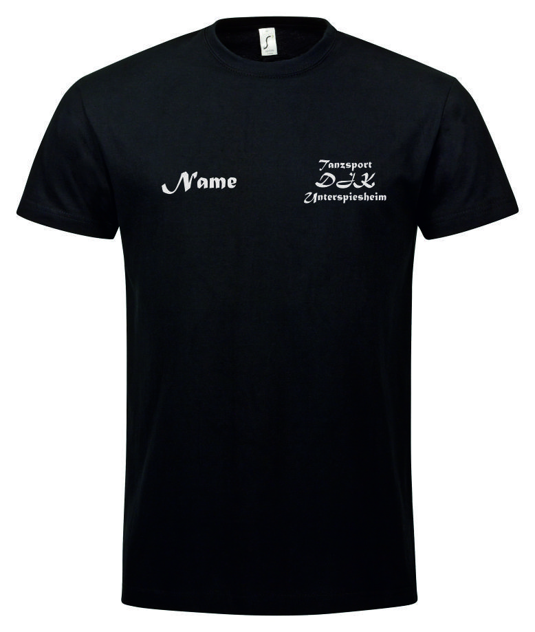 Team T-Shirt weiss auf deep black