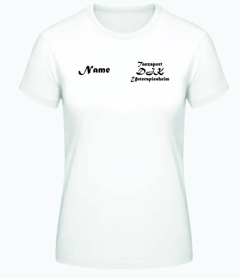 Team T-Shirt Ladies schwarz auf weiss