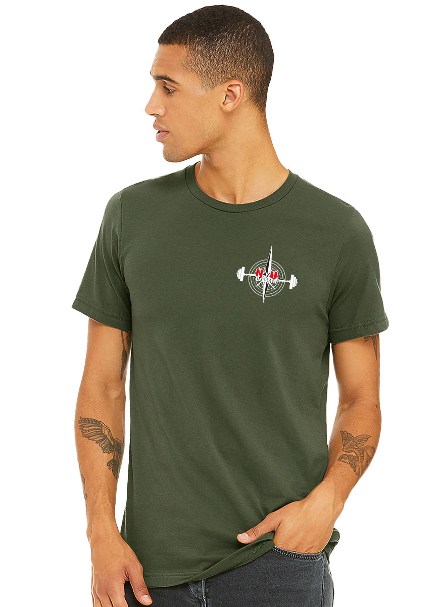 NU Crossfit Unisex T-Shirt mehrfarbig auf military green