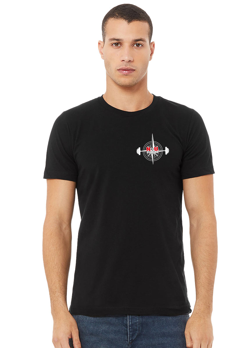 NU Crossfit Unisex T-Shirt mehrfarbig auf schwarz