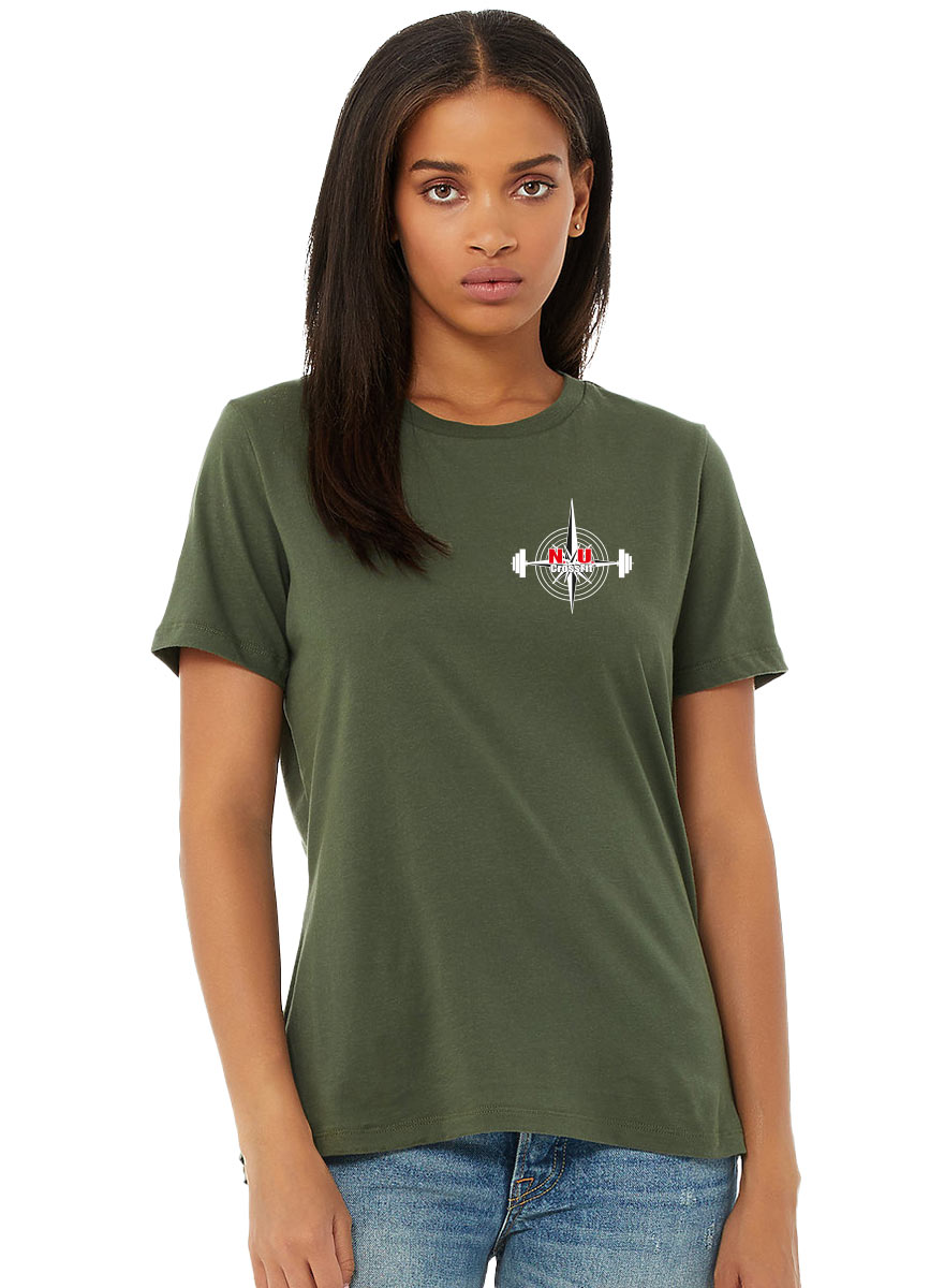 NU Crossfit Compass Girly T-Shirt  mehrfarbig auf military green