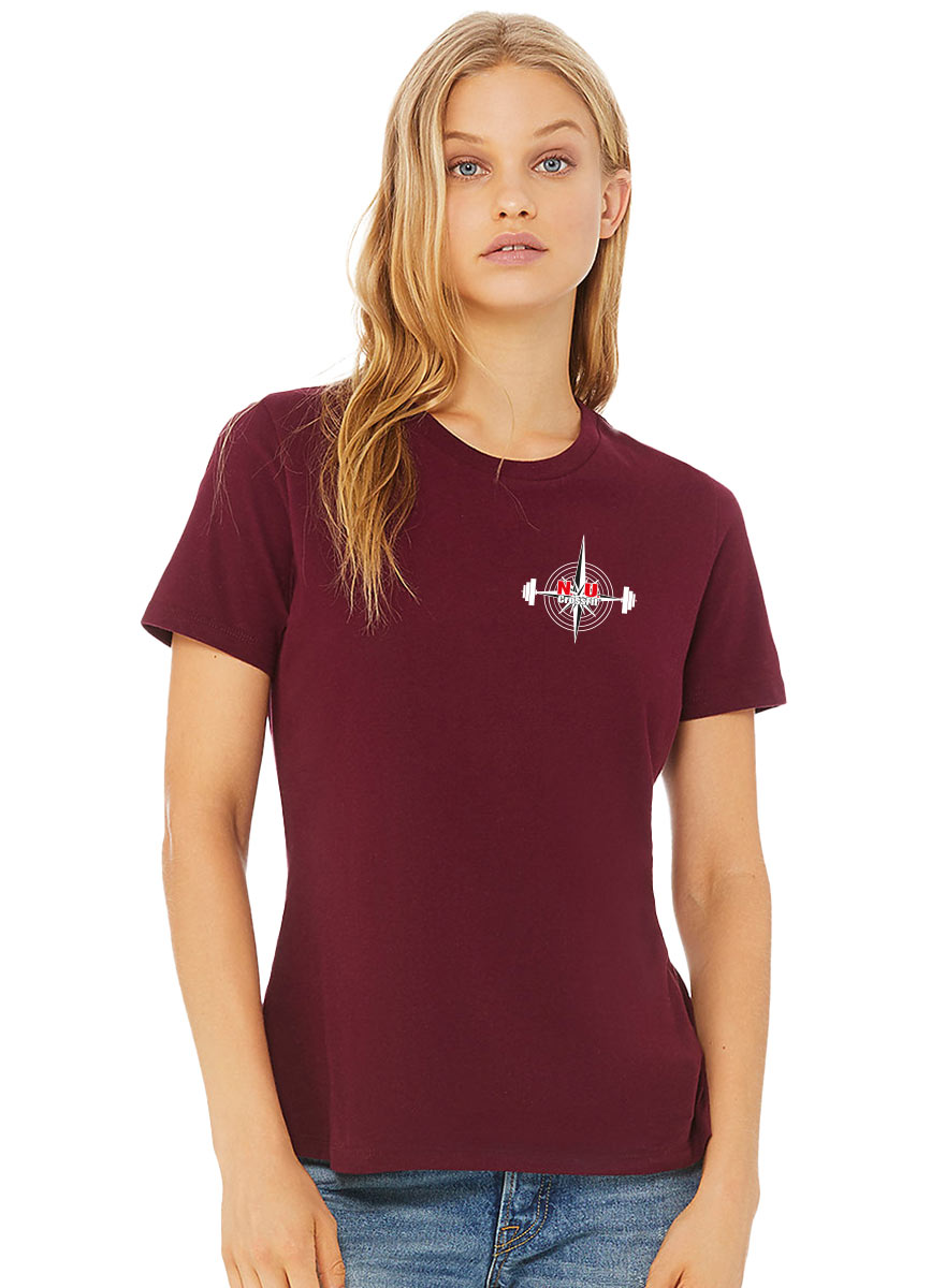 NU Crossfit Girly T-Shirt  mehrfarbig auf maroon
