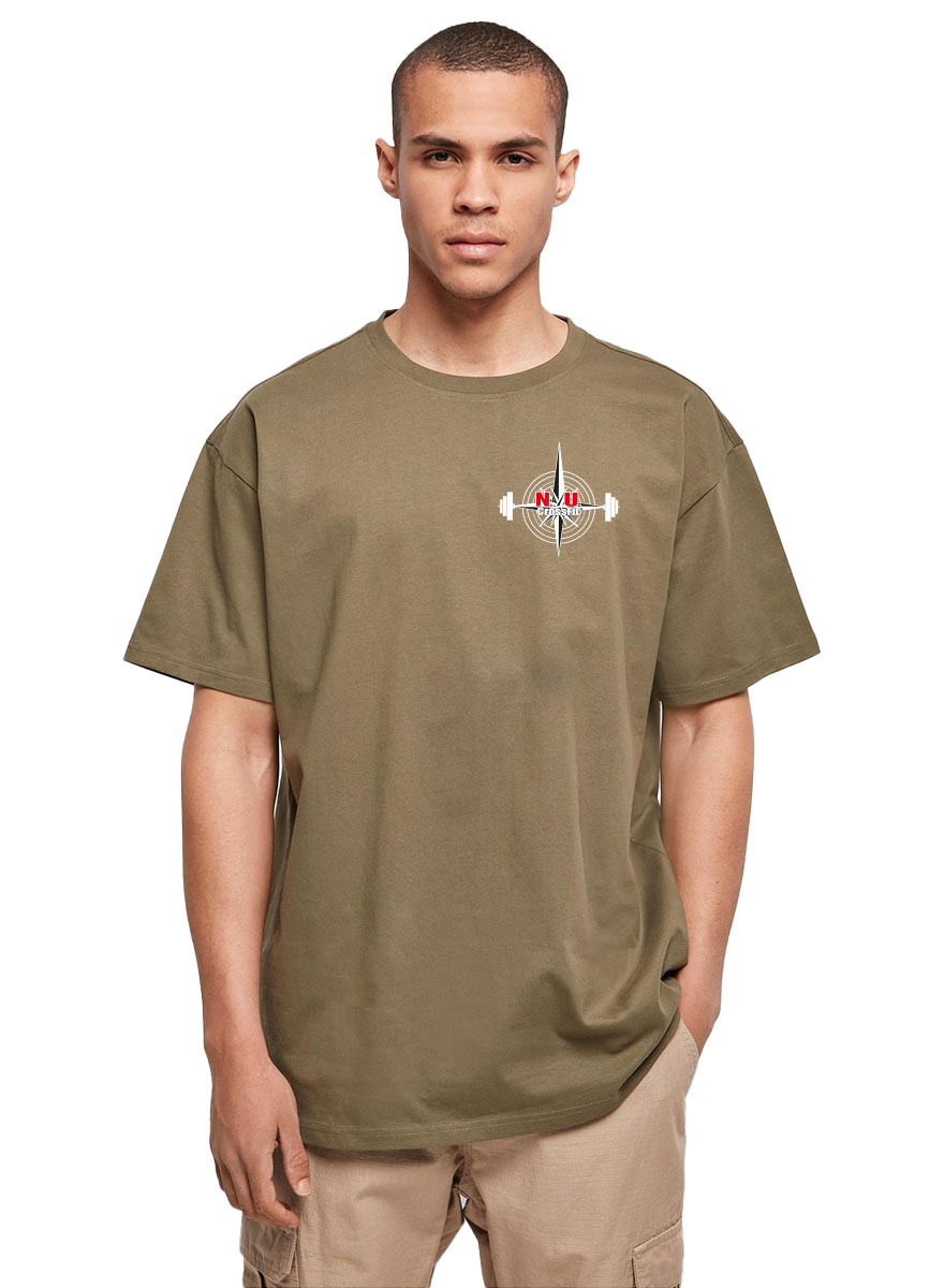 NU Crossfit Heavy Oversize T-Shirt mehrfarbig auf olive