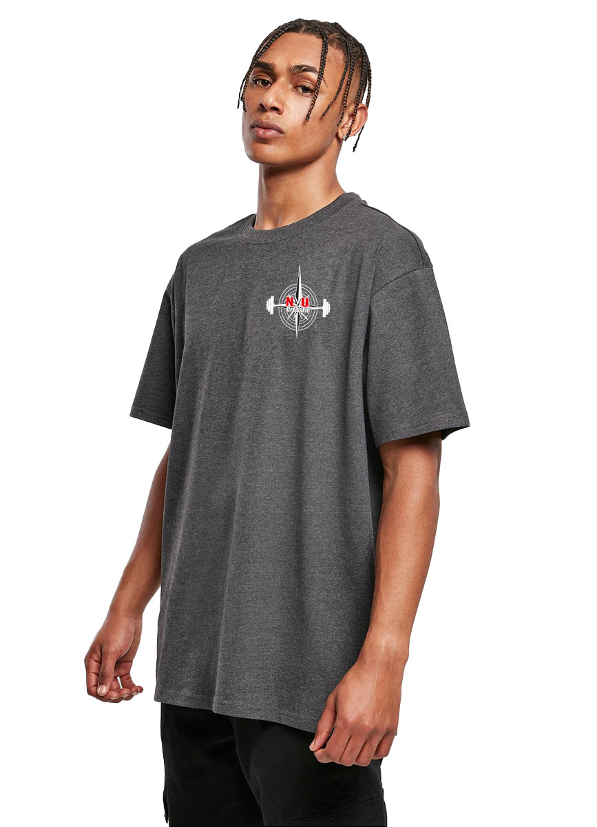 NU Crossfit Heavy Oversize T-Shirt mehrfarbig auf charcoal heather