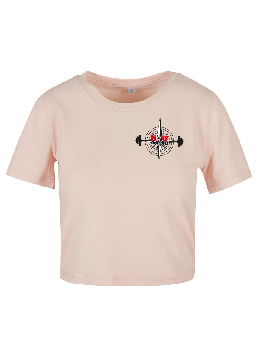 NU Crossfit Ladies Cropped Tee mehrfarbig auf pink