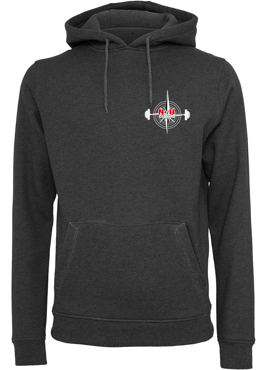 NU Crossfit Unisex Heavy Hoodie mehrfarbig auf charcoal heather