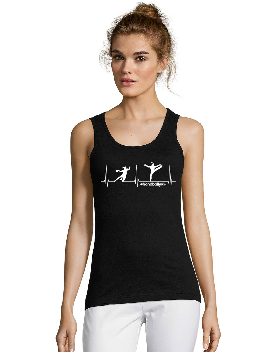 Herzschlag Handballliebe Woman Tanktop schwarz