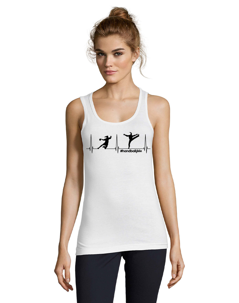 Herzschlag Handballliebe Woman Tanktop weiss