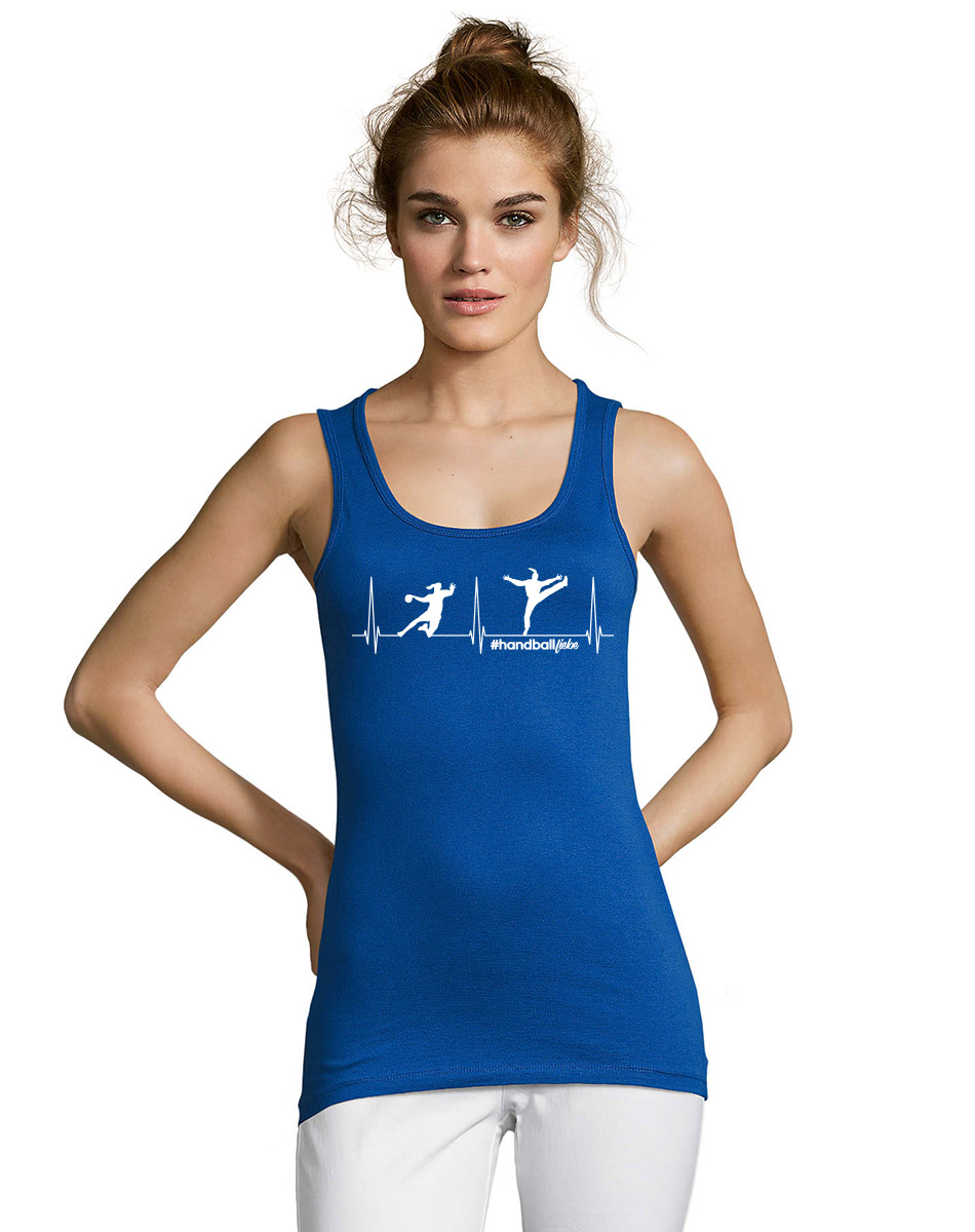 Herzschlag Handballliebe Woman Tanktop blau