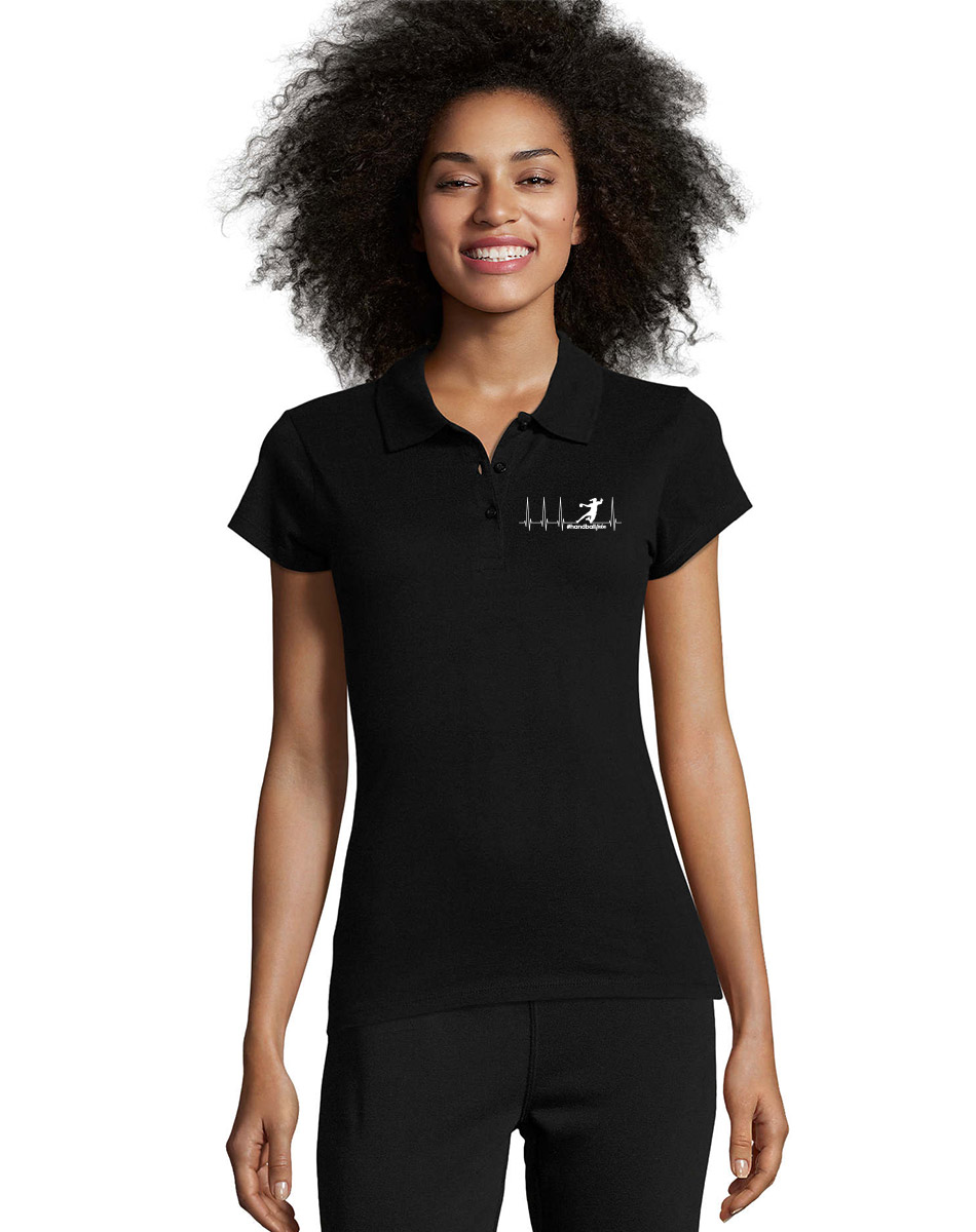 Herzschlag Sprungwurf Woman Polo schwarz