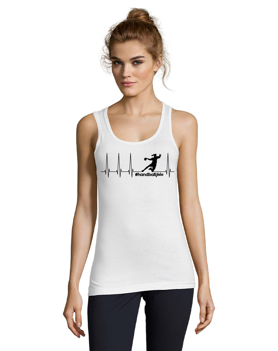 Herzschlag Sprungwurf Woman Tanktop schwarz auf weiss