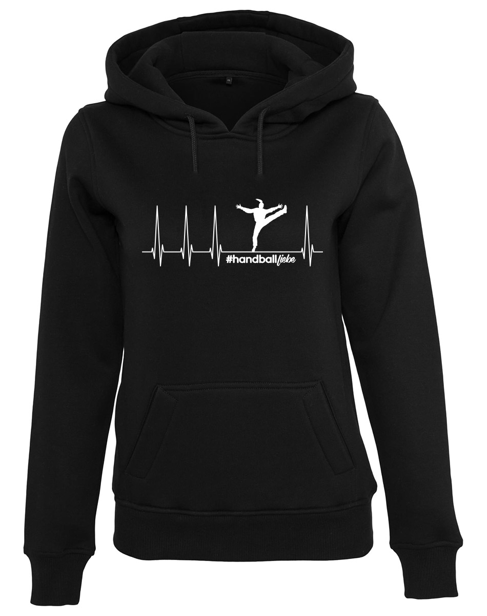 Herzschlag Torhterin Woman Heavy Hoody weiss auf schwarz