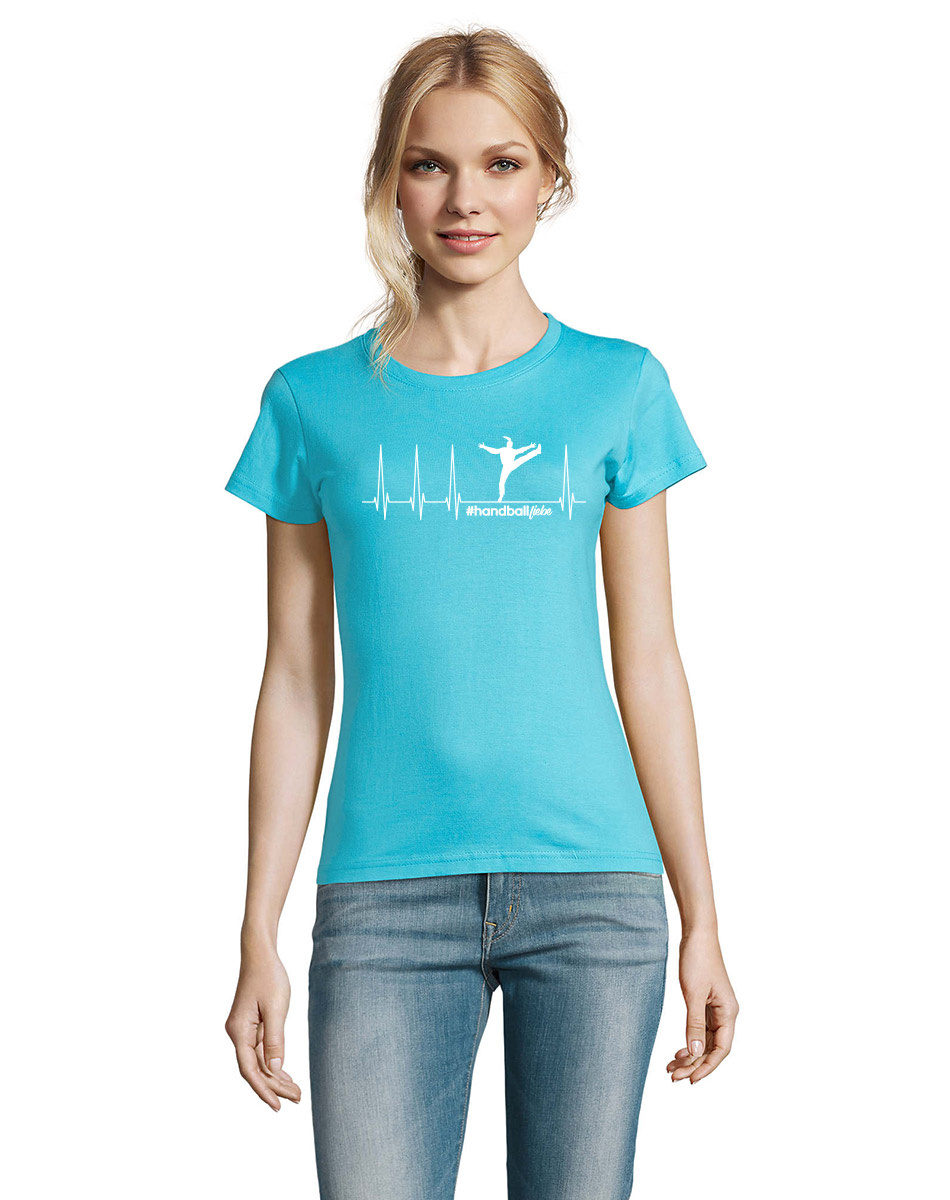 Herzschlag Torhterin Woman T-Shirt weiss auf atoll blue