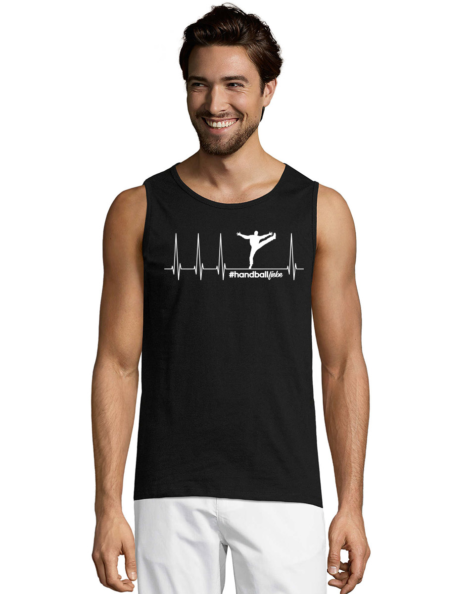 Herzschlag Torhter Tank-Top weiss auf schwarz