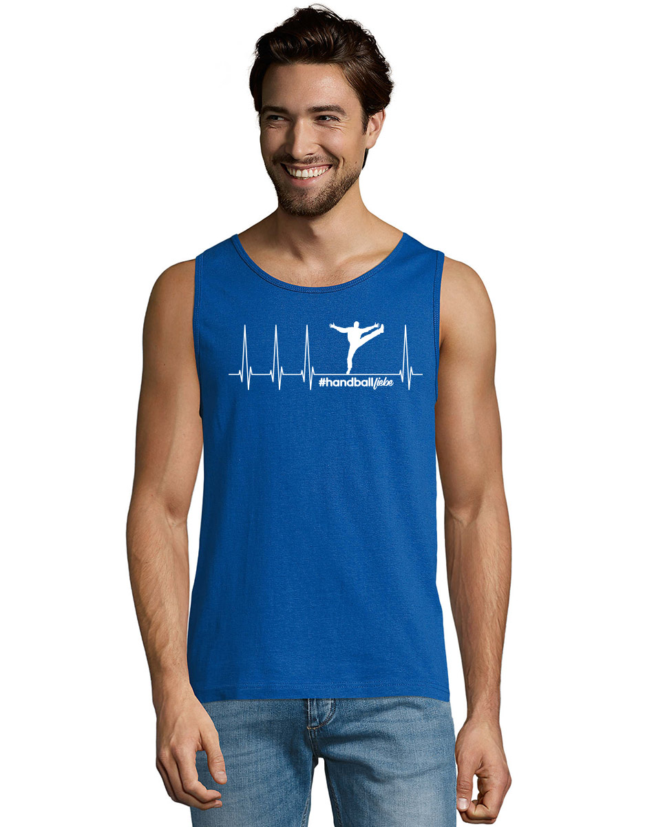 Herzschlag Torhter Tank-Top weiss auf royal blue