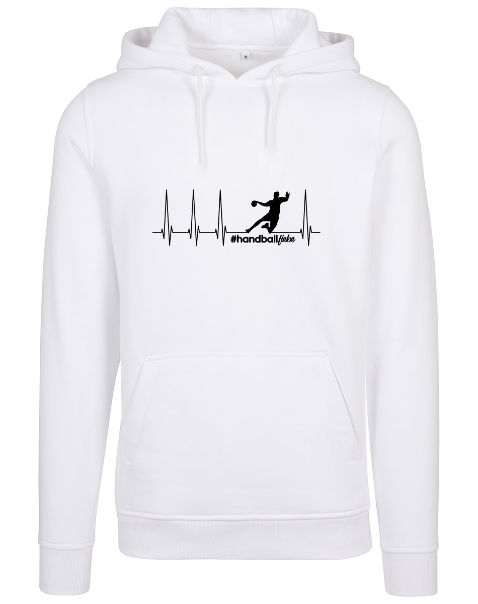 Herzschlag Sprungwurf Heavy Hoodie schwarz auf weiss