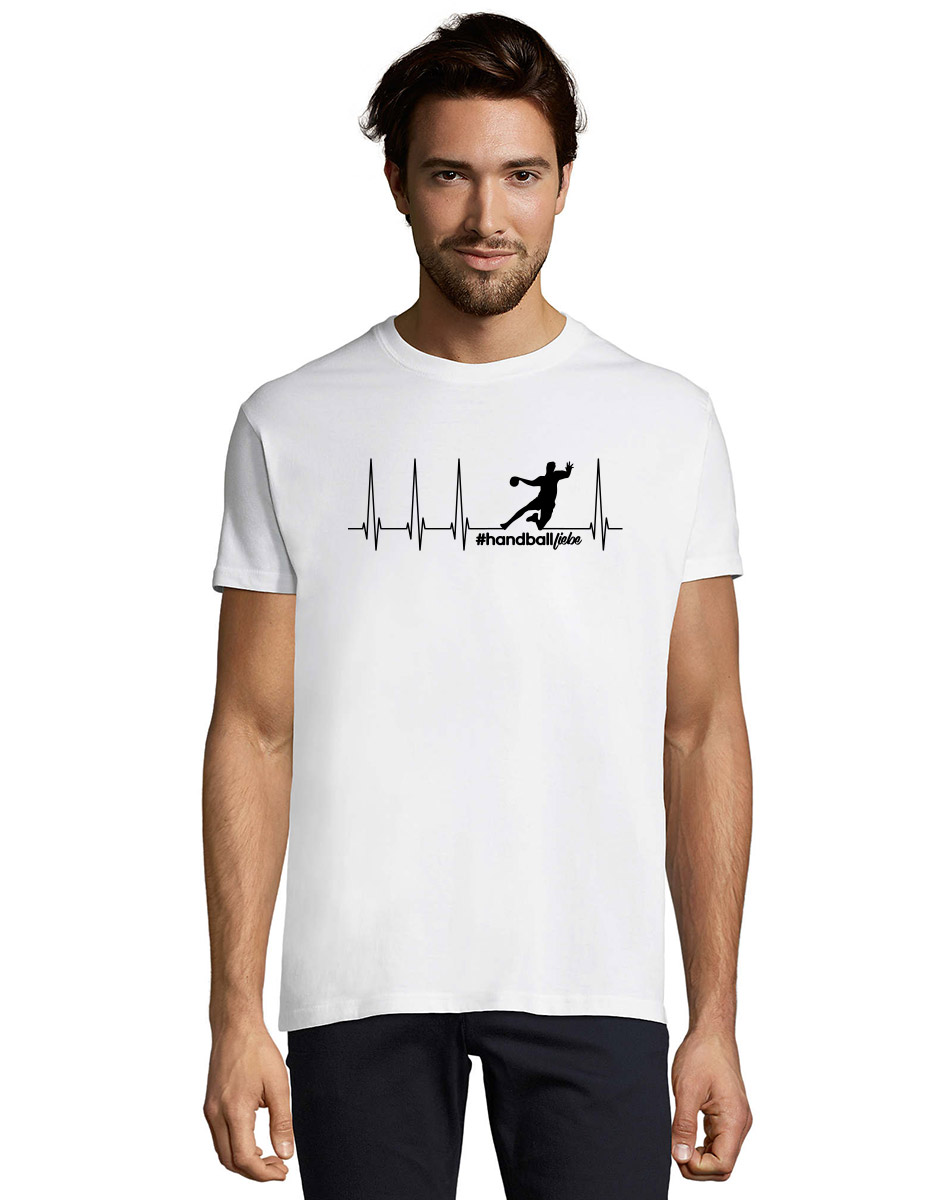 Herzschlag Sprungwurf T-Shirt schwarz auf weiss